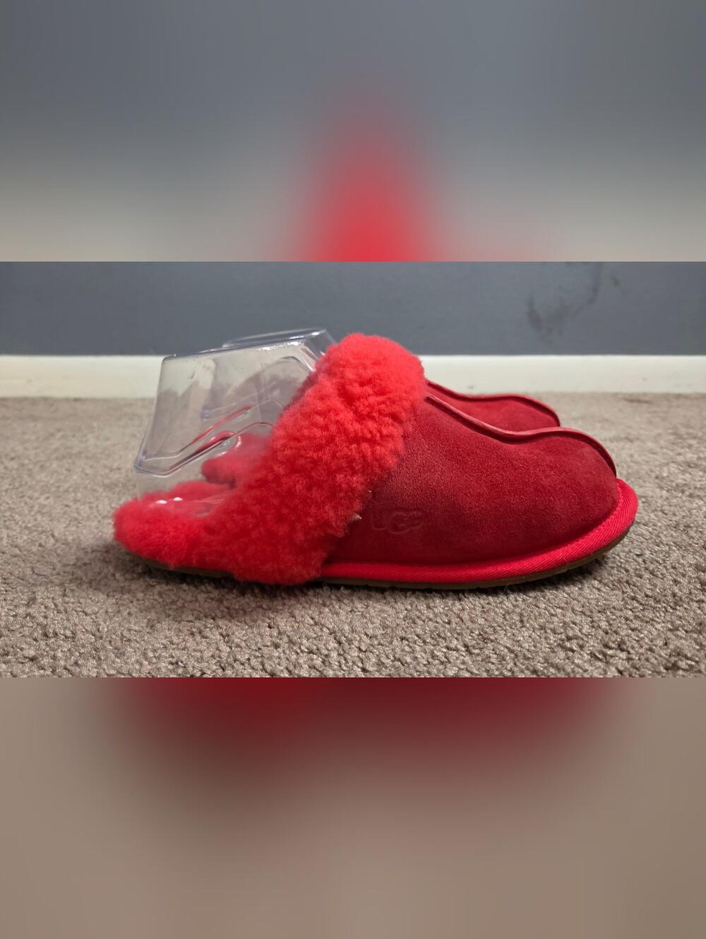 UGG Kids Red Shearling Slip-On